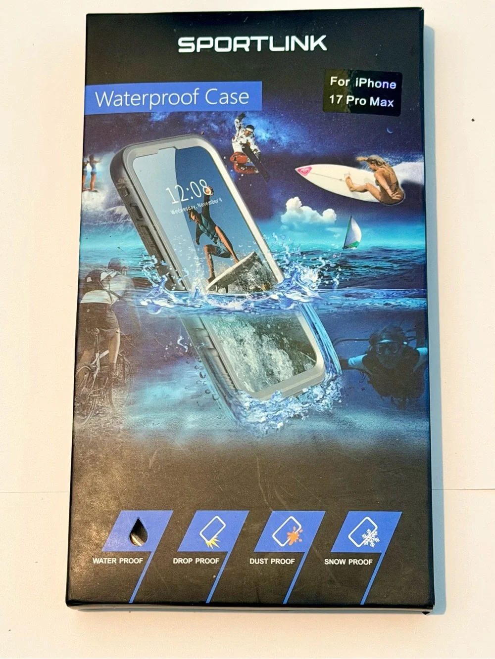 SPORTLINK for iPhone 17 Pro Max Waterproof Case, Pink